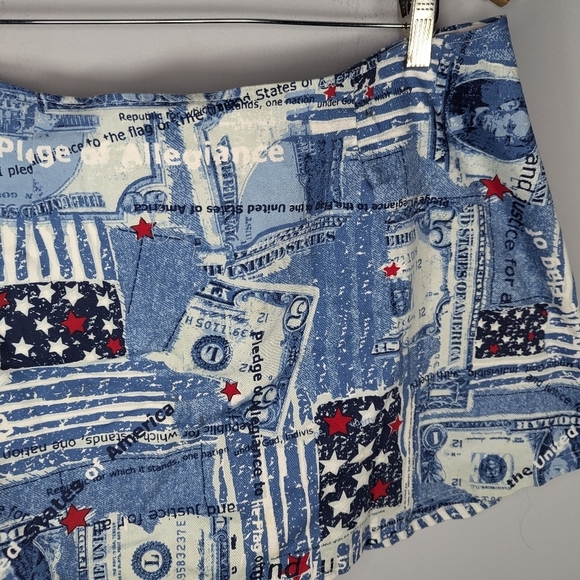 Vintage Rag cotton united states currency dollar bill patriot skirt woman's 24 - Picture 3 of 7
